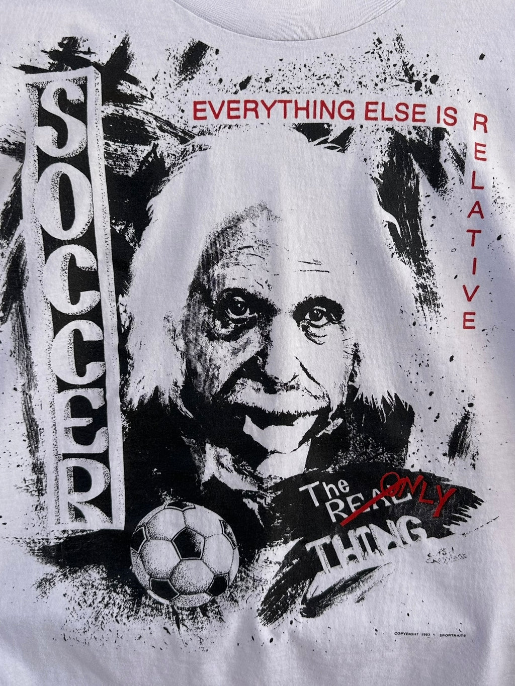 1993 Albert Einstein Soccer "Everything Else Is Relative" Tee (L)