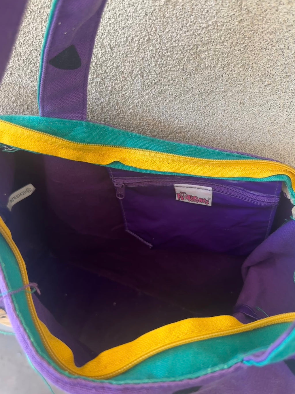 1994 The Flintstones Barney Rubble Hand Tote Bag