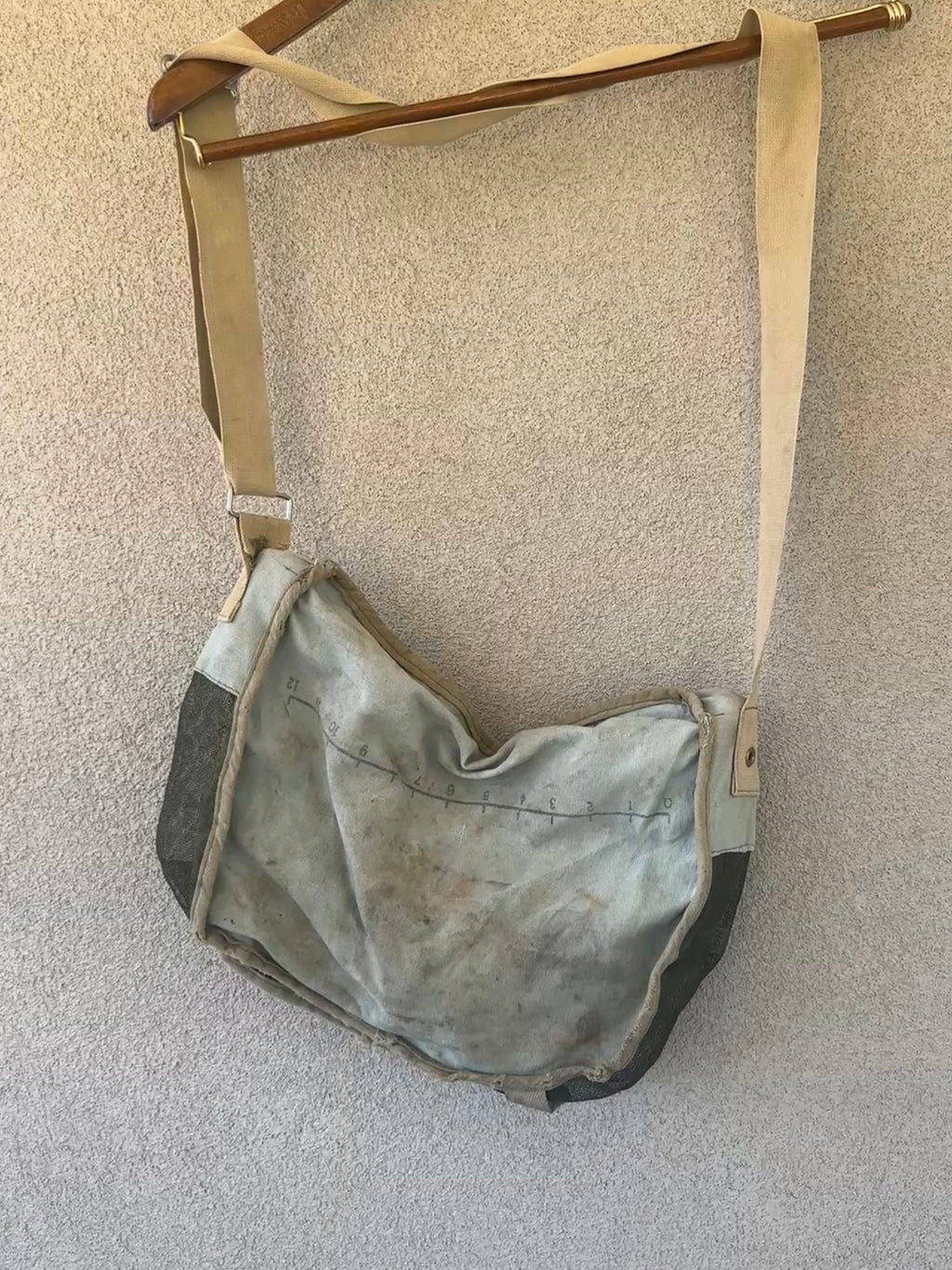 1940s/50's Faded Green Shoulder/Crossbody Utility Bag