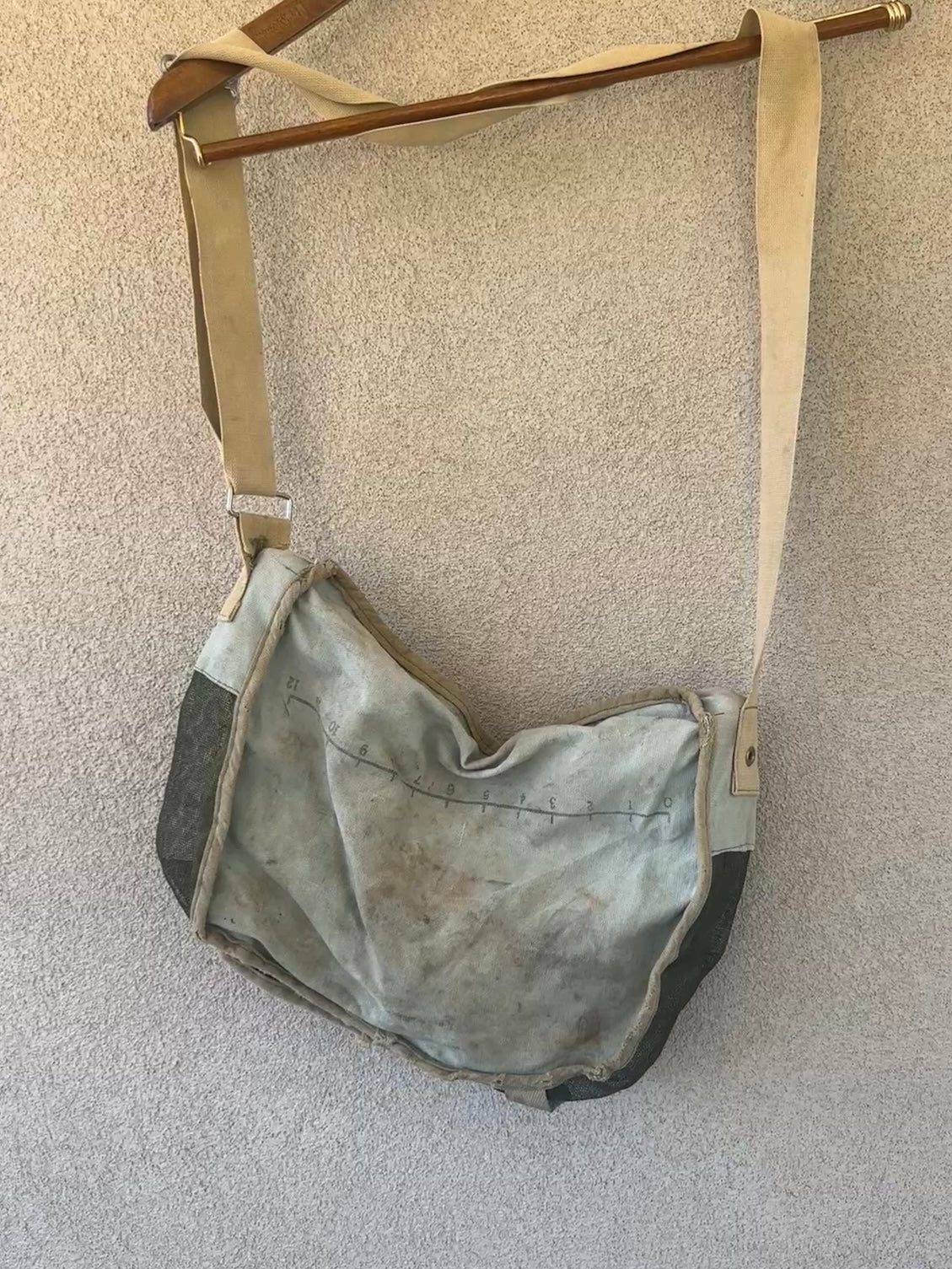 1940s/50's Faded Green Shoulder/Crossbody Utility Bag