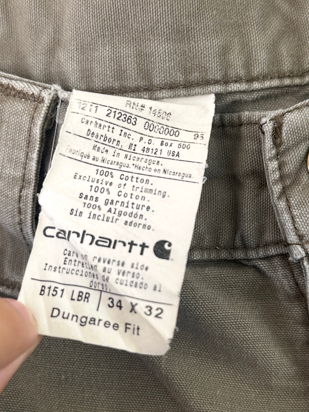 2000's Thrashed Faded Light Brown Carhartt Pants